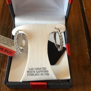 1/2 Inch Lab Created White Sapphire Sterling Silver